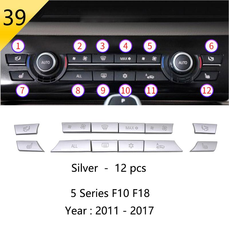 Car Styling Console Multimedia AC CD Panel Decoration Frame Cover Trim Strip Sticker For BMW 5 Series F10 Interior Accessories