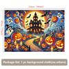 2D flat 8x6 feet Halloween background banner - Haunted house with pumpkin lanternszyc