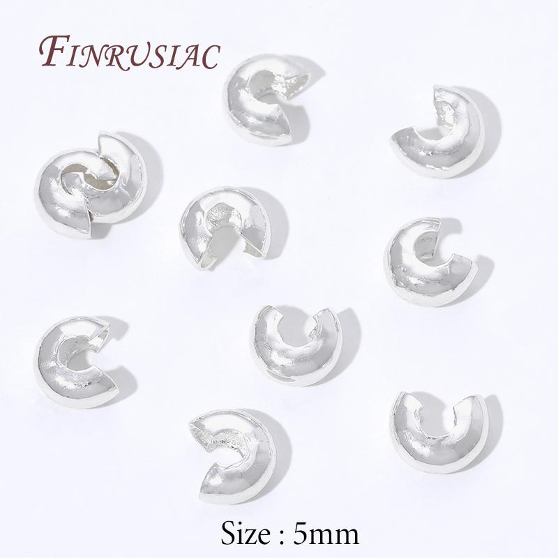 50/100Pcs 18K Gold Plated Crimp Covers,Round Covers Open Crimp End Beads,Stopper Spacer Beads For DIY Jewelry Making Supplies