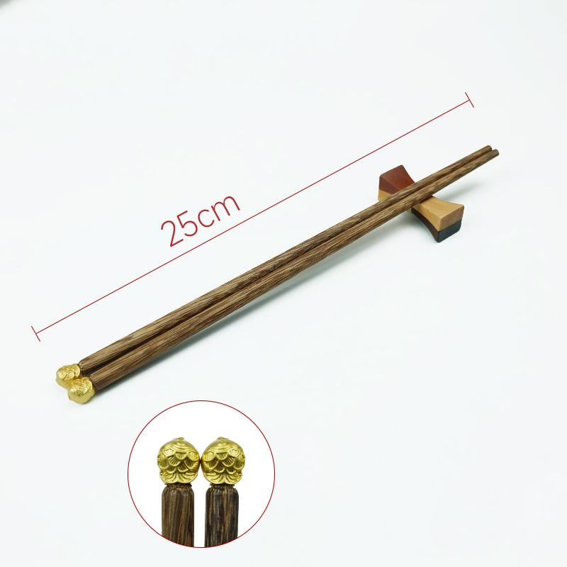 5 Pairs of Chicken Wings Wood Auspicious Meaning Wooden Chopsticks Five Meal Gifts Solid Wood Chopsticks Tableware 25cm