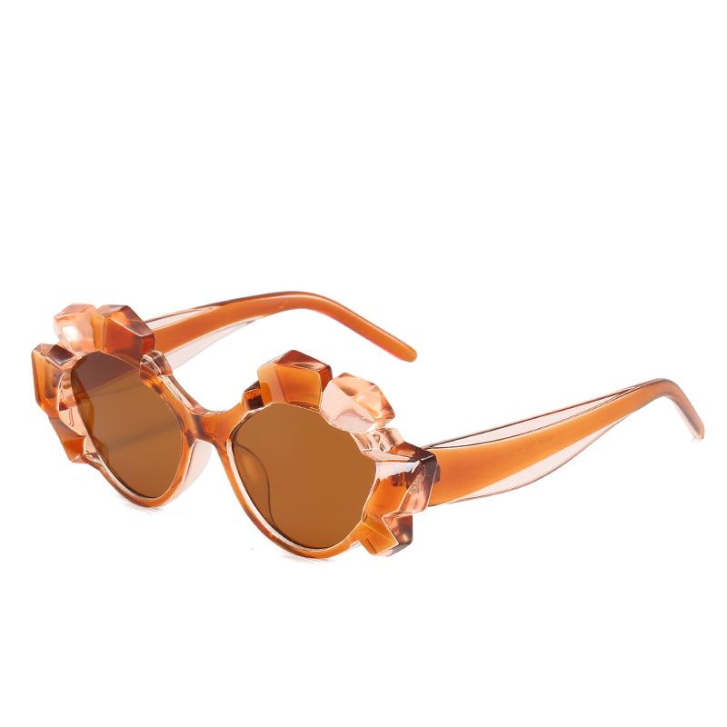 Sunglasses, Polygonal Water Chestnut Multicolor Retro Sunglasses Women, Cat Eye Sunglasses
