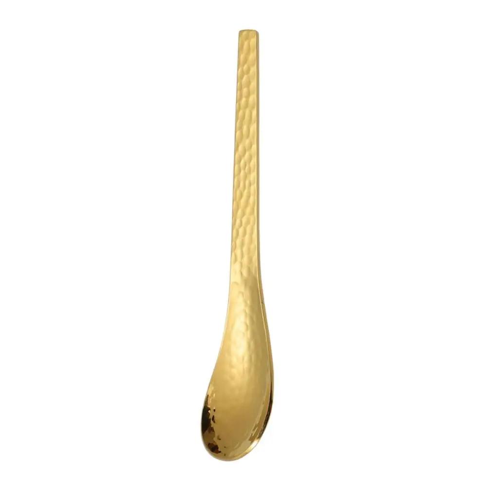 Tableware Teaspoon Creative 304 Stainless Steel Japanese Style Fruit Fork Hammer Pattern Design Stirring Spoon