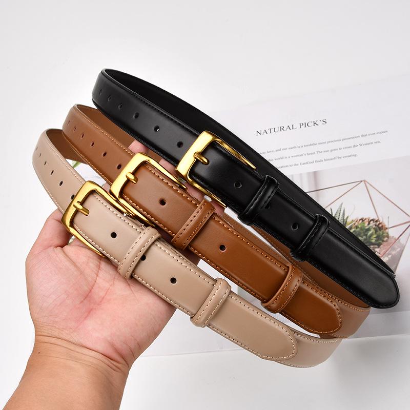 Women's Retro Cowhide Leather Belt - Casual, Versatile Multi-color Waist Belt