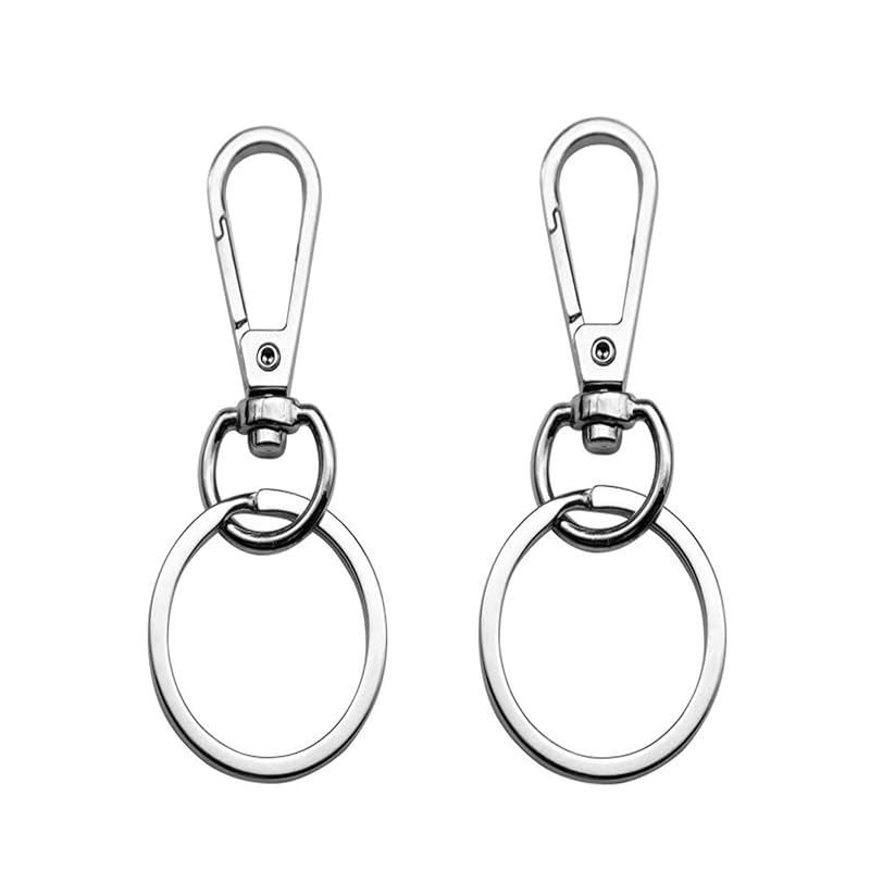 

[Small shop] key ring 2 sets metal stainless Fashionable key ring Detachable double ring flat key ring ring DIY handicraft supplies