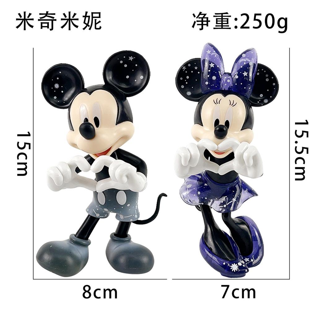 2 pezzi/set Figure Anime alla Moda Cuore con le Dita Topolino Minnie Topolina Giocattoli Modello Decorazione Regalo per Bambini
