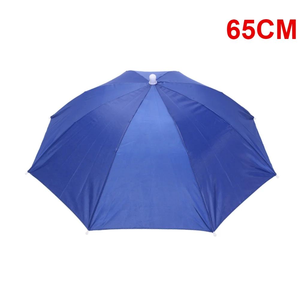 55/65/69/77/95cm Outdoor Fishing Caps Rain Umbrella Hat Foldable Fishing Sunshade Headwear Cap Waterproof Camping Beach Sun Hat