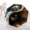 Yin Yang Snow Leopard & Tiger Circle Wall Art DecorUmbrella, Portable 3-Fold Compact Umbrella for Men & Women Gift