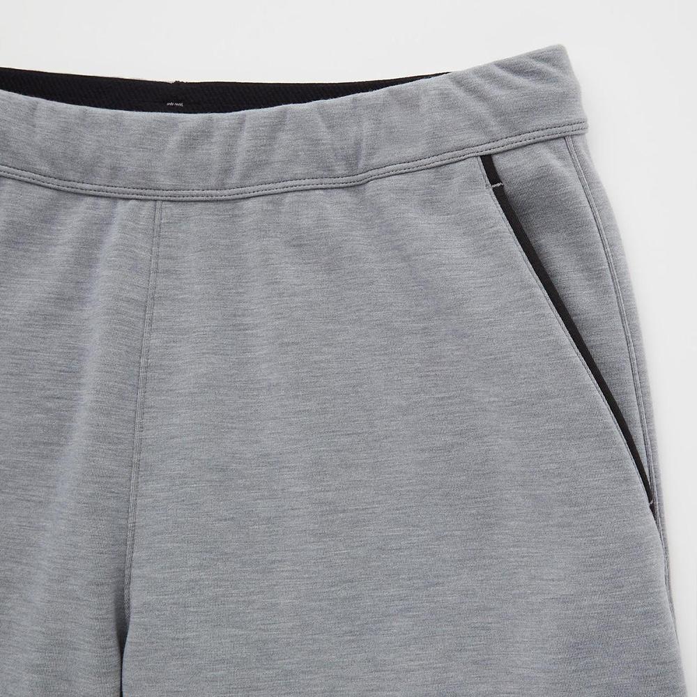 Uniqlo Solid Color Fleece High-Waisted Cuffed Casual Pants Men Bottoms Light-Gray 441615-03
