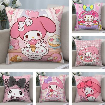 My Melody Niedlicher Kissenbezug Plüschstoff Weich Beidseitig bedruckt Sofa Warm Winter Zuhause Kind Geschenk Kissenbezug