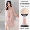 Pajamas women's summer with chest pads pure cotton sleeveless vest medium and long pajamas thin summer large size summer loungewear