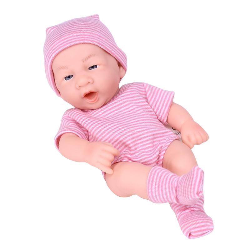 7.87 Inches Reborns Popular Pouting Cute Girl Doll with Knit Sweater Hat Soft Cuddle Doll for Toddler Birthday Gift