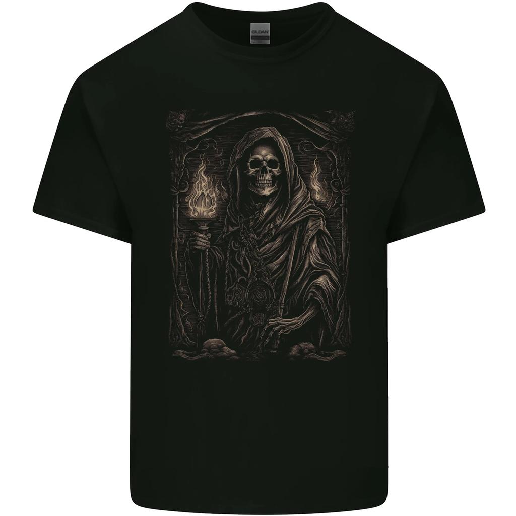 Gothic Grim Reaper Goth Heavy Metal Skull 10 Kids T-Shirt Childrens