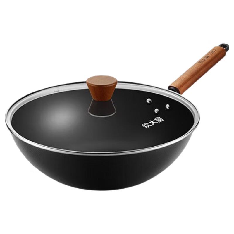 COOKER KING 28cm Non-Coated Wrought Iron Wok