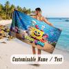 Personalized Beach Towel,SpongeBob Custom Printed Name Text, Super Absorbent Towel For Beach Vacation