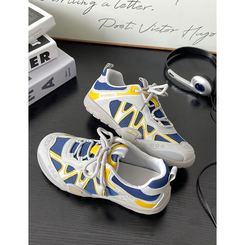 Mesh breathable color matching dad shoes girl 2025 new summer mesh breathable German training shoes sports and leisure Forrest Gump shoes