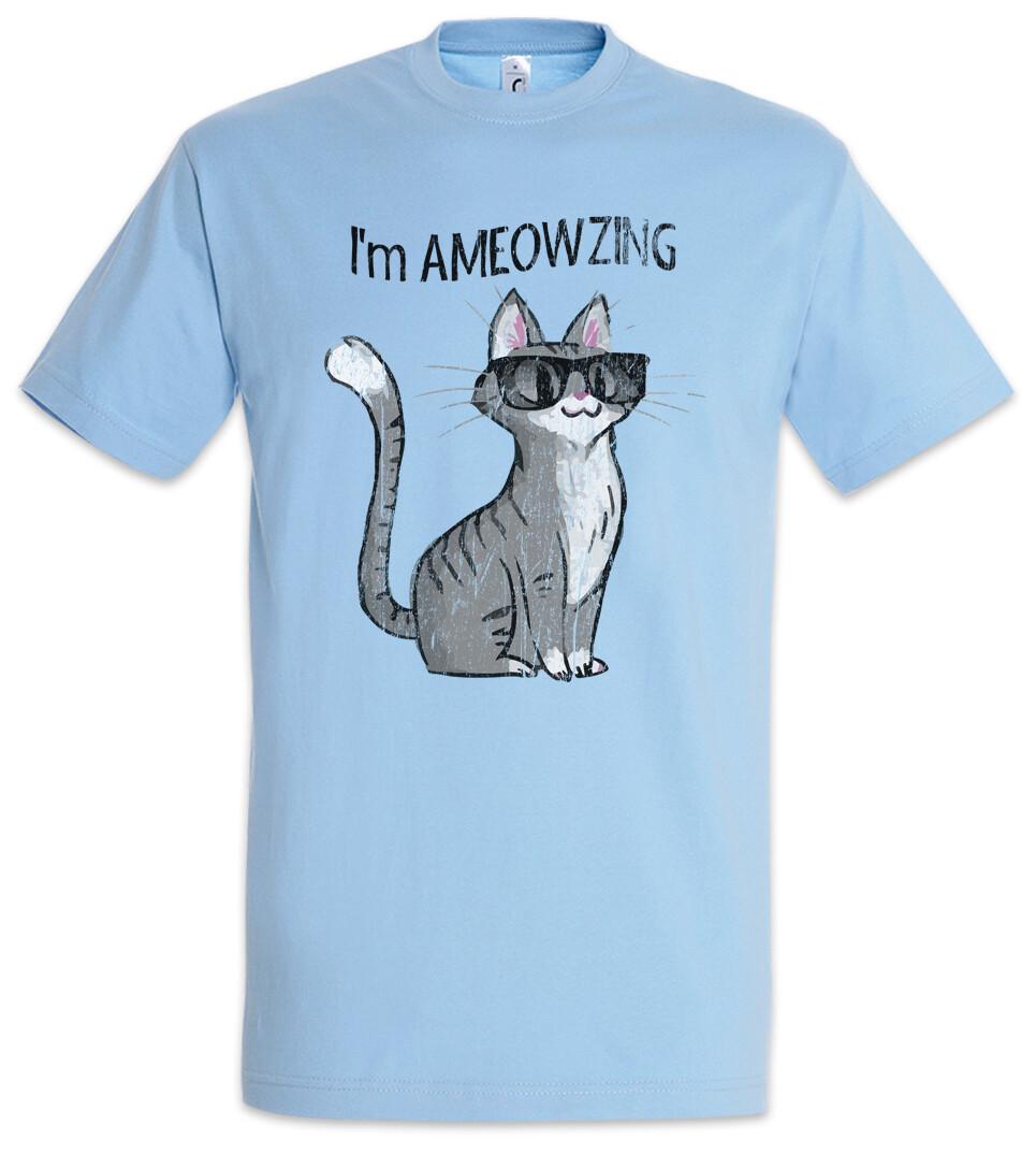 Ameowzing Cat T-Shirt Mens Womens Tees Top Fun Cats Addiction Addicted Love Geek Nerd Sunglasses 4XL