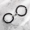 Heart Magnetic Couple Bracelet: Natural Stone, White Pine, and Tiger Eye Beaded Jewelry for Women