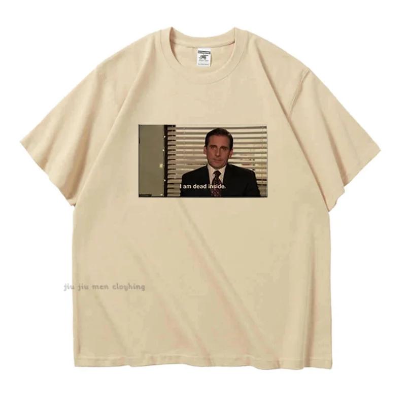 Jeg er død inni sommer Herre Dame T-skjorte Topp The Us Office Herre Dame T-skjorter Meme Morsomme T-skjorter Camisas Hombre Oversized