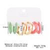 6PC Trendy Acrylic Geometric Hoop Earring Sets for Women Vintage Bohemia Colorful Acrylic C-Shaped Earrings Fashion Zircon Gift