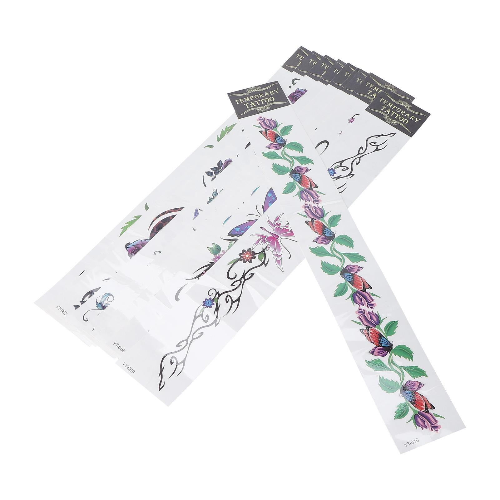 

10шт временные татуировки наклейки талии живота водонепроницаемые татуировки наклейки для женщин