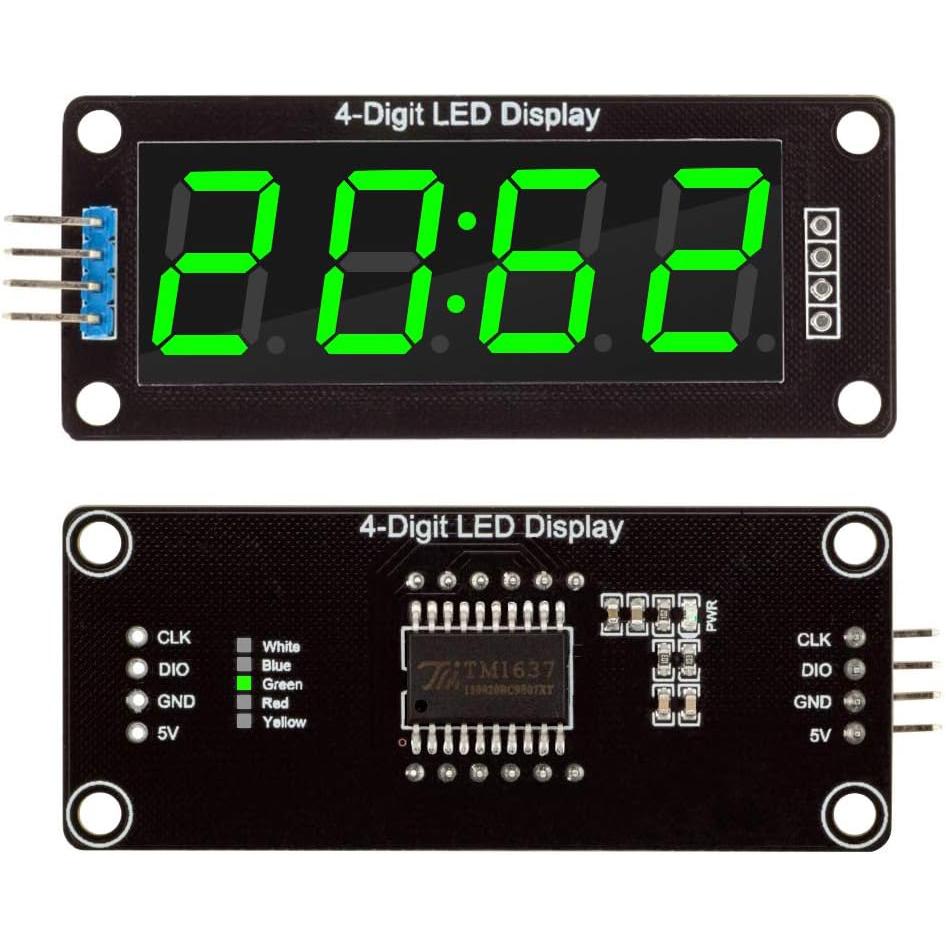Red/Green/White/Yellow/Blue Colors TM1637 0.56" LED Display Digital Tube Decimal 7 Segment 4 Digit Clock Double Displays Dots