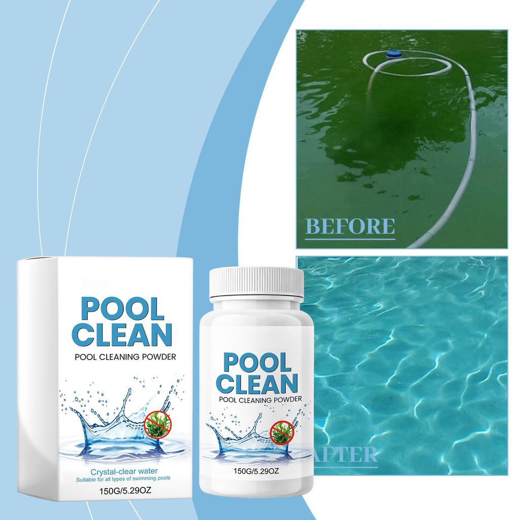 Pool Clean Pool Cleaning Powder 150G Suitable for All Types of Swimming Pools Removes Debris and Maintains Clear Water Quality