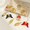 1Piece 304 Stainless Steel Pendants 18K Gold Plated Enamel Tree Of Life Moon Feather Winged Cross Charms For DIY Necklace Making