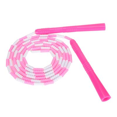 Pembe Yumuşak Atlama İpi Ayarlanabilir Plastik Boncuklu İp Şekil Koruyucu Erkek Kadın Çocuklar İçin