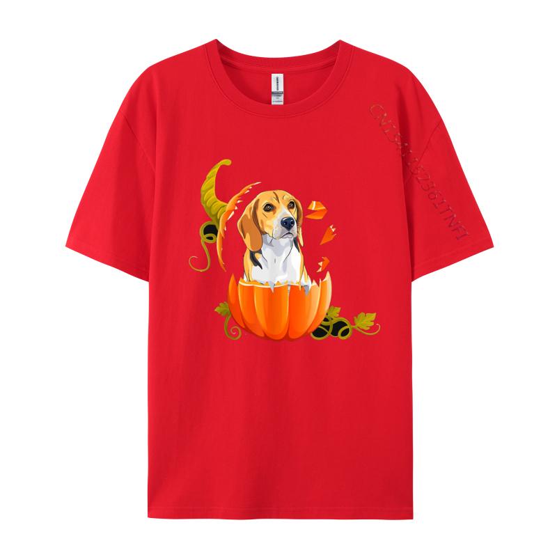 Beagle Pumpkin Halloween Ghost Tshirt Men T Shirts Birthday Gift Tops Cotton TShirt Happy Halloween Tshirt