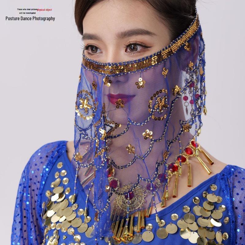 

Набор аксессуаров для танца живота: вуаль и шарф Цвет сливы One Size