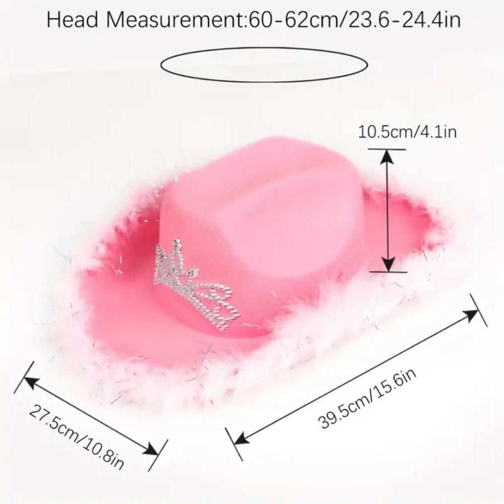 Strass Cowgirlhut Rosa Farbe Tiara Cowgirlhut Western Pailletten Cowboyhut für Jazz-Event