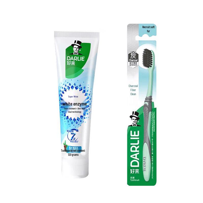 Darlie White Enzyme Cedar Mint Toothpaste with Toothbrush Set