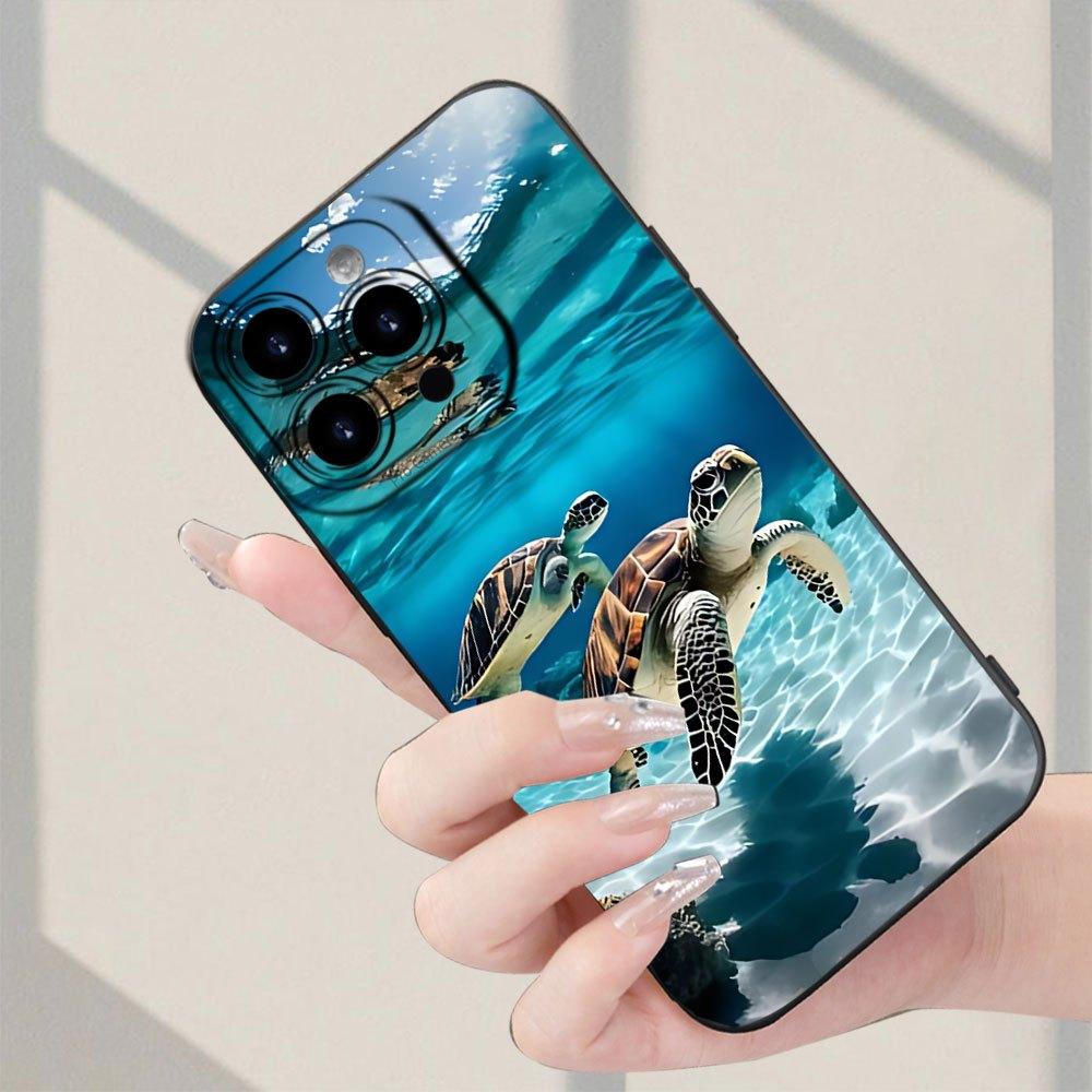 Sea Turtle Design Phone Case Suitable for iPhone 17 16 15 14 13 12 11 Pro/Max/Plus Anti Drop and Shockproof Back Cover