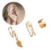 7pcs Ear Cuffs Earrings Women Girls Alloy Stylish Leaf Star Shaped Pendant Clip On Earrings Jewelry Set