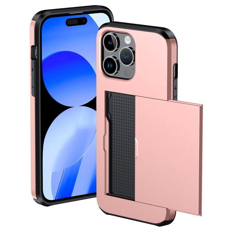 Shockproof Heavy Hard Case with Card Slot for IPhone 16 Pro Max 15 Pro Max 14 Pro Max