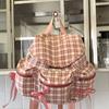 Women's Bag Korean Plaid Drawstring Backpack 2025 Summer New Large-capacity Student Commuter Backpack Niche Lightweight