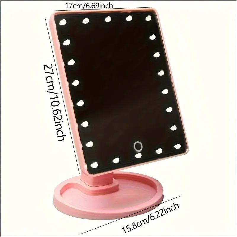 1 LED Makeup Mirror, Desktop Makeup Mirror, Battery Powered (excluding Battery), Suitable As Her Birthday Gift
