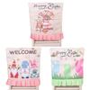 Rabbit Gnome Chair Back Cover Easter Holiday Party Ruffle Hem Chair Slipcover Washable Linen Furniture Protective Cover