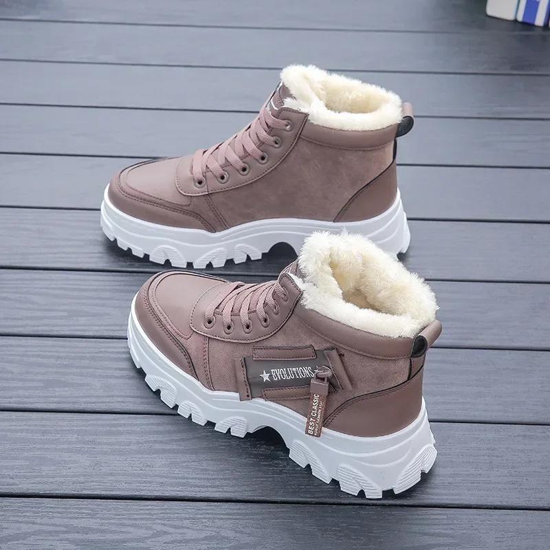 Mode Winterstiefel Neue Damen Stiefeletten Warme Plüsch Damen Schuhe Sneakers Ballerinas Lässige Damen Baumwollschuhe Kurze Schneestiefel 2024