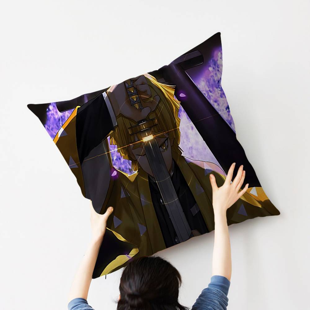 

Anime Agatsuma Zenitsu pillow cover sofa cushion cover home room decoration children gift 12x12Inch
