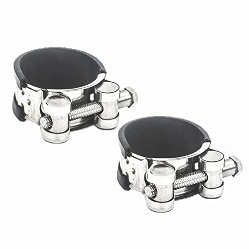 

SODOI Motorcycle Parts 2pcs 60-63mm Muffler Band Muffler Clamp Exhaust Hose Band Motorcycle Muffler Guard 304 Stainless Steel Clamp Bolt Universa