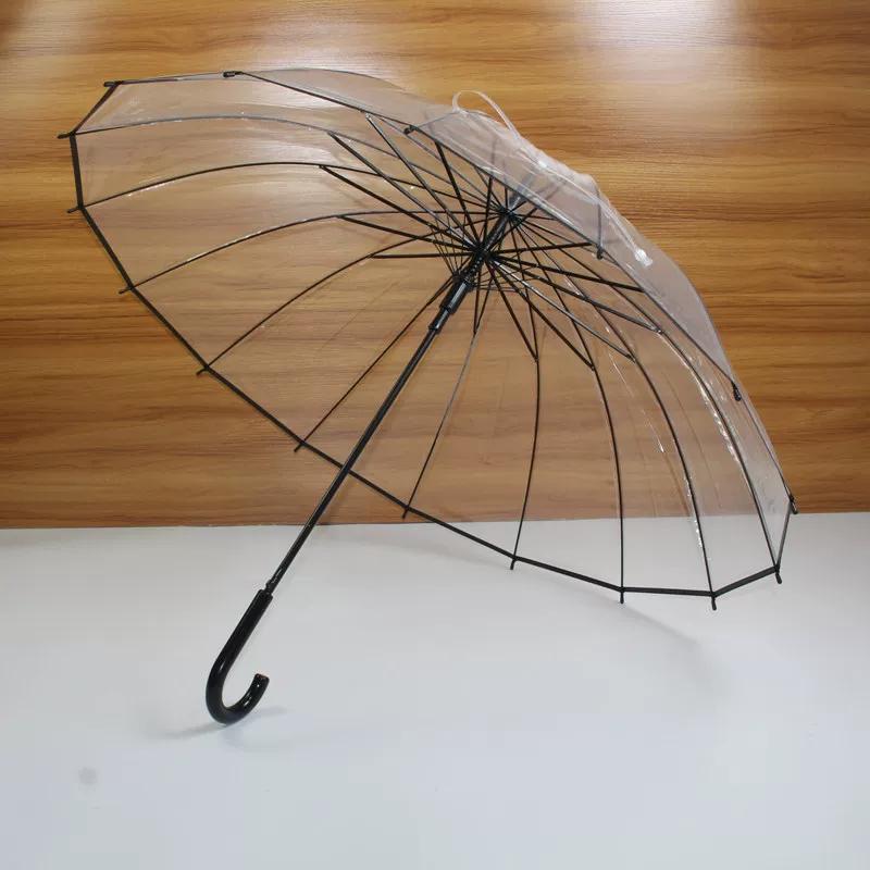 Transparenter Regenschirm mit langem Griff, Manuell, Hoher Ästhetikwert, 8 Speichen, Koreanischer Stil, Transparenter Regenschirm im Instagram-Stil, Student Influencer