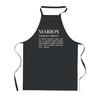 Kitchen Apron - Marion Definition - Breton Print - Durable Cotton - Black