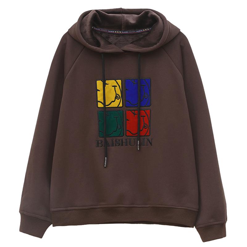 Women's Thickened Fleece Hoodie: 2024 New Autumn/Winter Korean Fashion Loose Fit