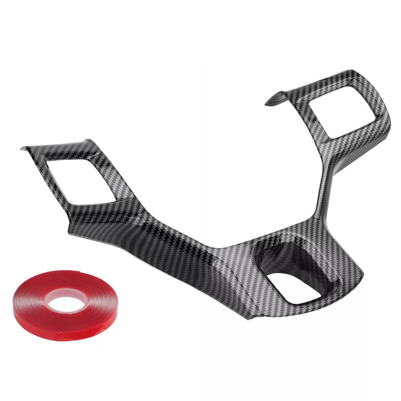 För Dodge RAM 1500 2500 2011-2018 ABS Kolfiberstil Inre Klistermärke Bilinteriör Rattkåpa Dekorationsram Dekoration