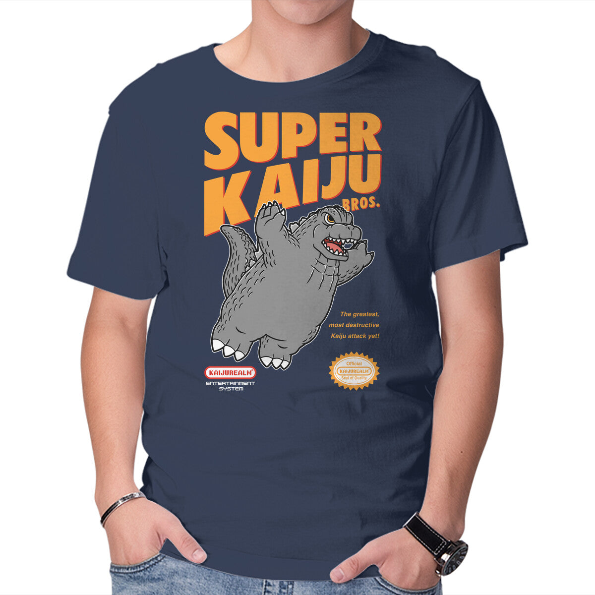 Unisex Crew Neck T-Shirt Super Kaiju Graphic Short Sleeve Casual Tee XXL