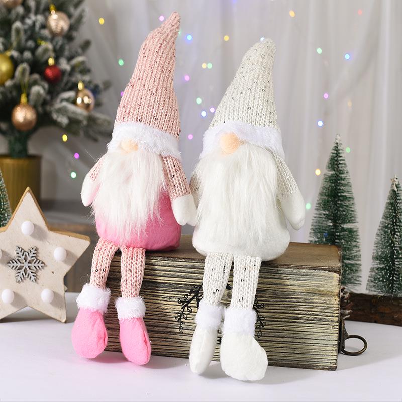 Nordic Style No-Face Christmas Old Man Dolls for Window Display and Decor