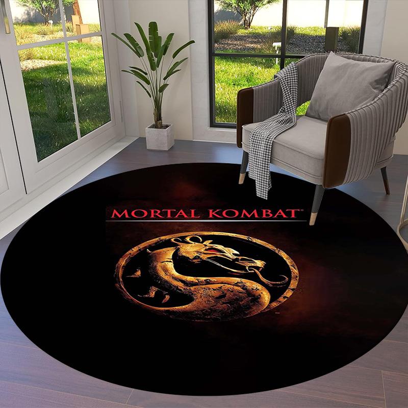 Vortex Crossing Gate Round Area Rug,Carpet Rug for Living Room Bedroom Sofa Playroom Decor,Non-slip Floor Mat