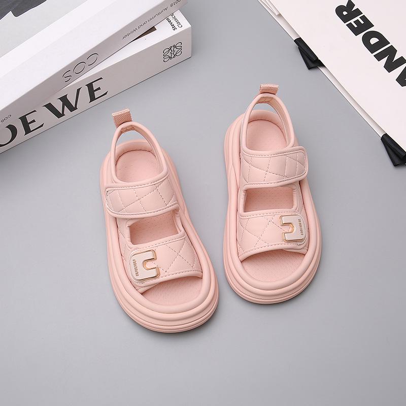 2025 Summer Kids' Sporty Open-Toe Velcro Sandals: Toddler Boys' & Girls' Soft Sole Beach Shoes