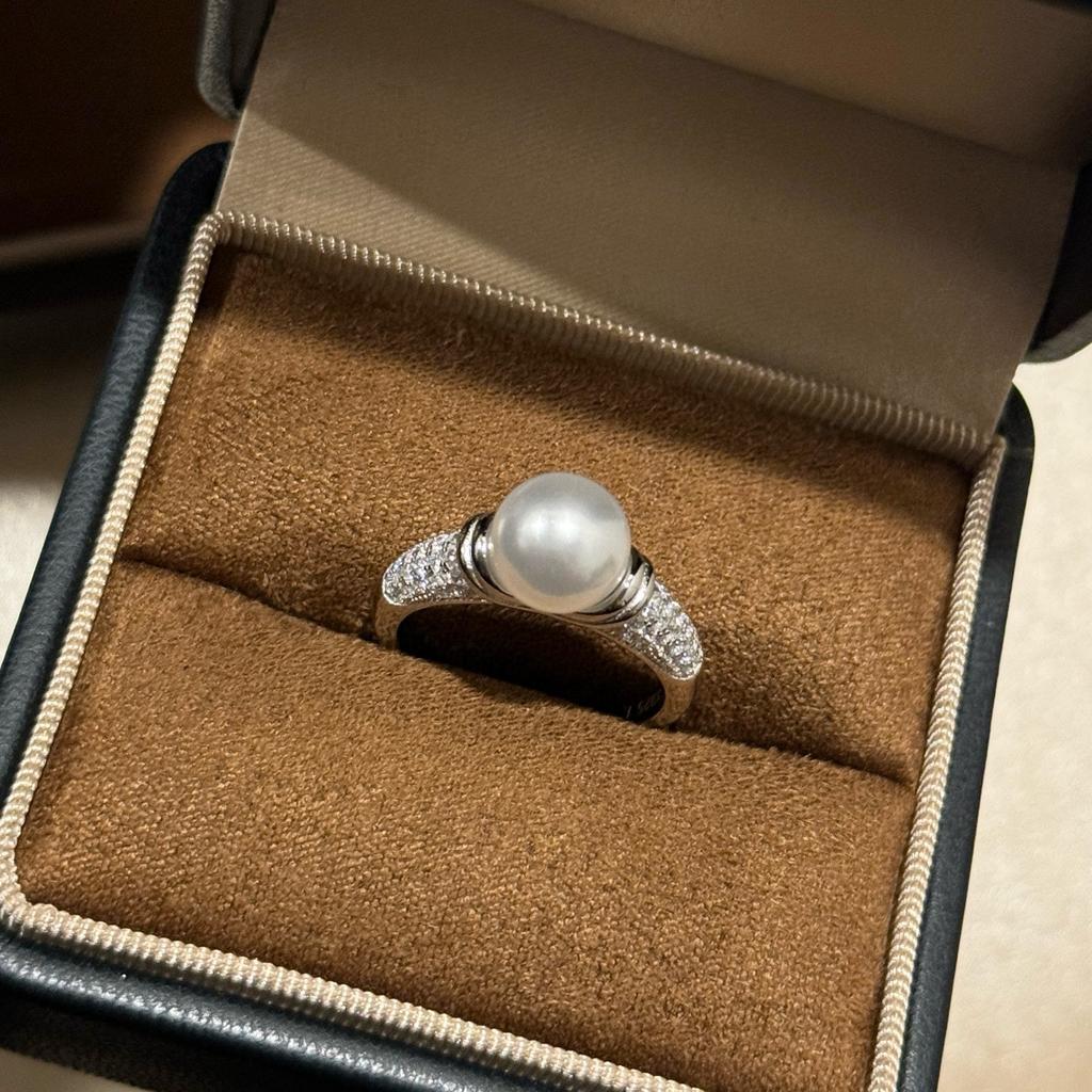 New Vintage 100% Pure 925 Sterling Silver Rings Aaa Zircconia Peal Ring For Women Luxury Wedding Jewelry